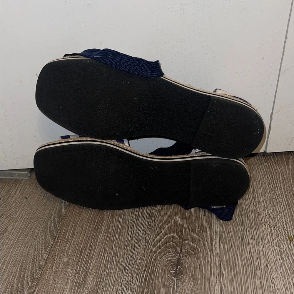 Kate spade chandra Navy Striped Women's Sandals size 6 espadrilles summer beach